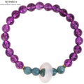Neun-Lila-Flammen Amethyst Armband | Weisheits-Steinkreis | Saphirit & Chalzedon Energie