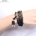 Schutz & Manifestation: 108er Obsidian Armband mit Tigerauge Mantra-Perlen