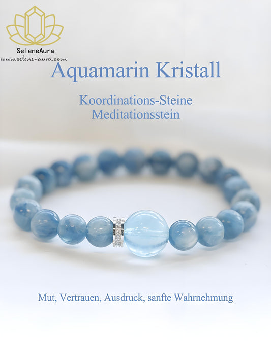 Brasilianischer Kyanit Armband | Madagassischer Aquamarin Armband |  Heilsteinschmuck