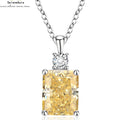 Silber Parfumflakon Halskette | Eisblumen-Schliff Zirkonia | Edles Rechteck-Anhänger