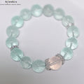 SeleneAura Naturfluorit Armband | Handmade 6-Stern Anhänger + Eisklar Perlen | Energie & Eleganz