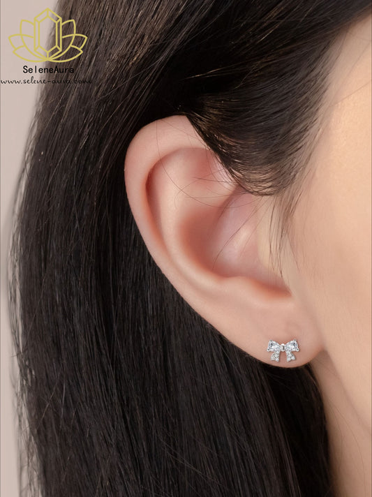 Silber Schmetterling Ohrstecker mit Pink Zirkonia & Strass
