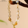 Goldener Pi Xiu Armreif｜Citrin & Rutilquarz｜Modernes Chinoiserie Design | Pi Xiu Armband