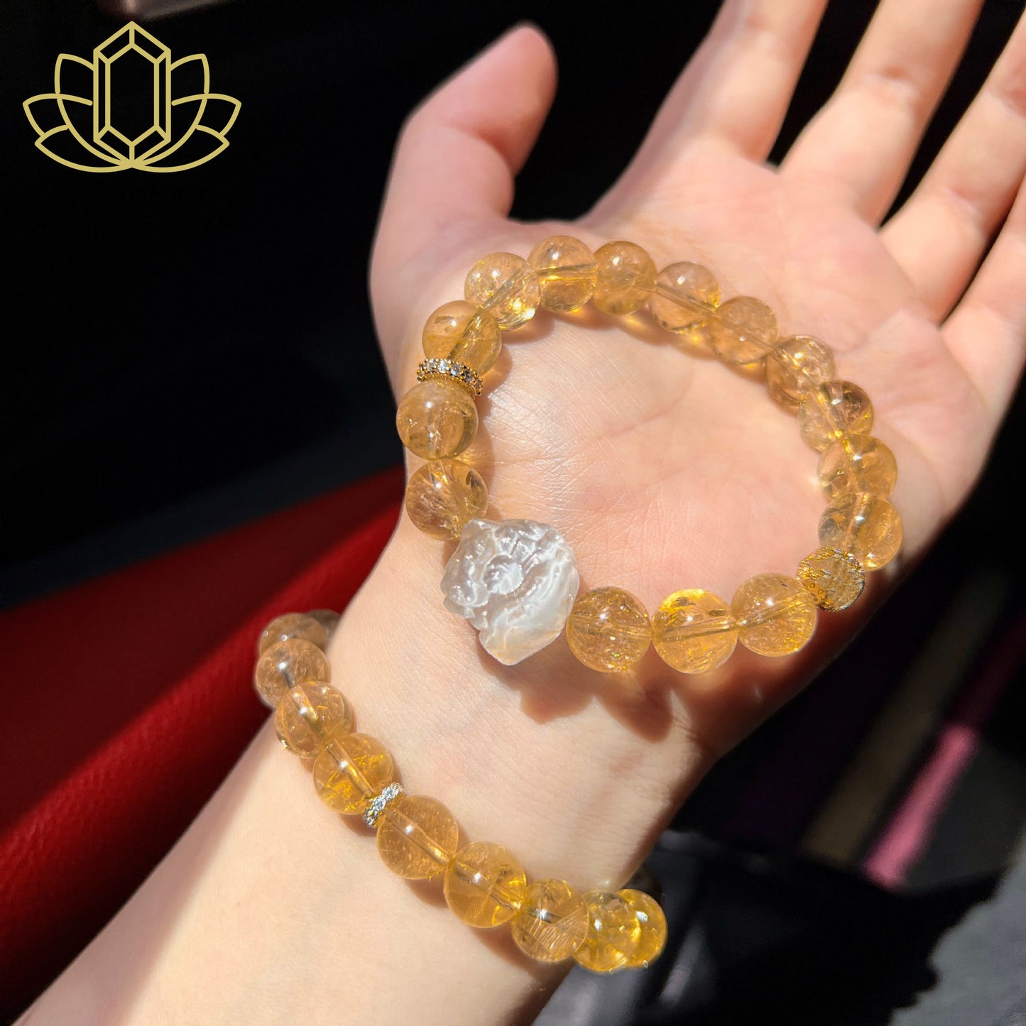 Original Natural Yellow Asai Armband Citrin Waking White Crystal Pure Handmade BFF Energie-Armband
