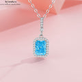 Rosenquarz Zuckerwürfel Parfümflakon Anhänger S925 Silber Rhodium Rosa Diamanten