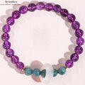 Neun-Lila-Flammen Amethyst Armband | Weisheits-Steinkreis | Saphirit & Chalzedon Energie