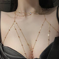 Verstellbare Körperkette & Bikini-Kette | Mehrreihiger Schmuck für Strand & Party | Sexy Gliederketten-Décolleté