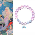 Handgefertigte Aquamarin & Rosenquarz Perlenarmband