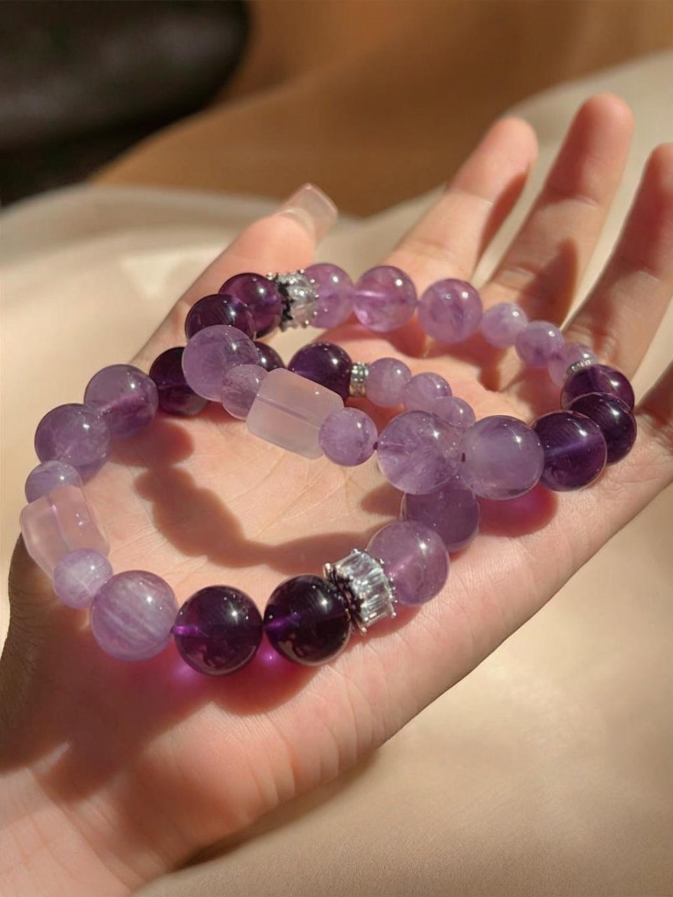Jahr des Drachen Armbänder Naturkristall Amethyst Armbänder [SeleneAura Jewels]