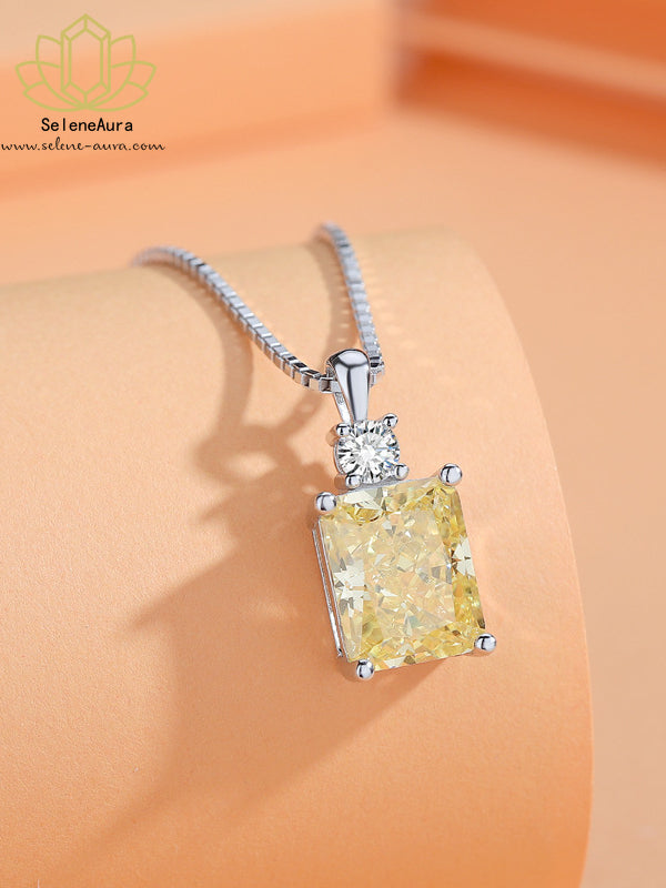 Silber Parfumflakon Halskette | Eisblumen-Schliff Zirkonia | Edles Rechteck-Anhänger