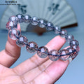 Schwarzer Super 7 Kristall Armband｜Schillernder Glimmer Heilstein｜7-Mineralien Energie Schmuck