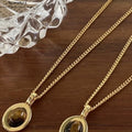 Tigerauge-Mutterperlmutt-Achat Perlenkette | Maillard Vintage Herbst/Winter | Energie Schmuck