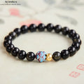 Obsidian Armband "Ozeanbalance" | Handgefertigt  Schutzstein | Wasserenergie