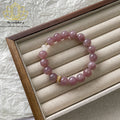 Natürliches Rosa Quarz Armband 10mm+8mm Doppelenergie Handmade in Deutschland