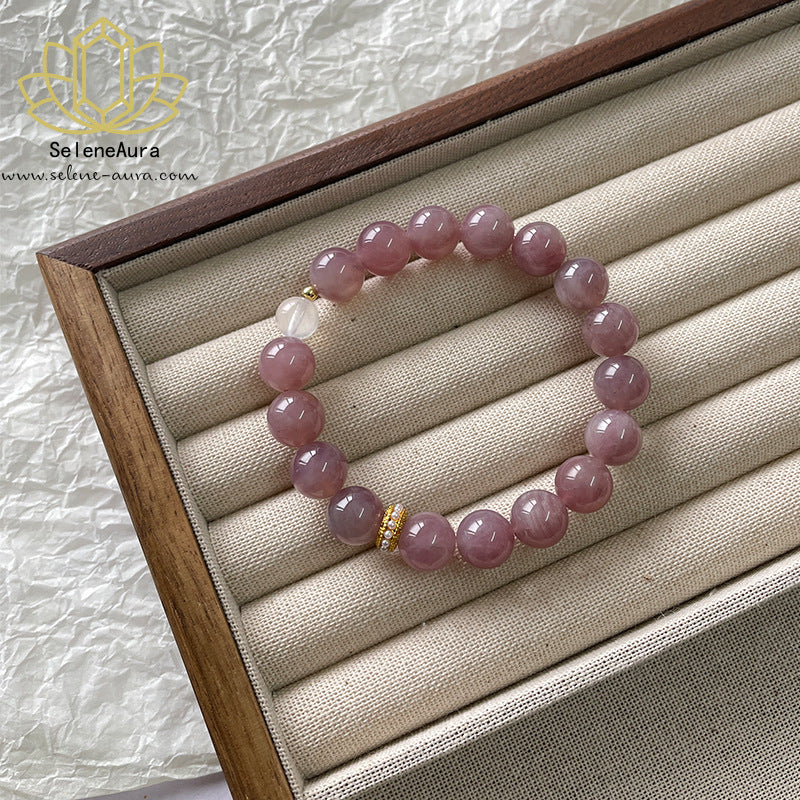 Natürliches Rosa Quarz Armband 10mm+8mm Doppelenergie Handmade in Deutschland