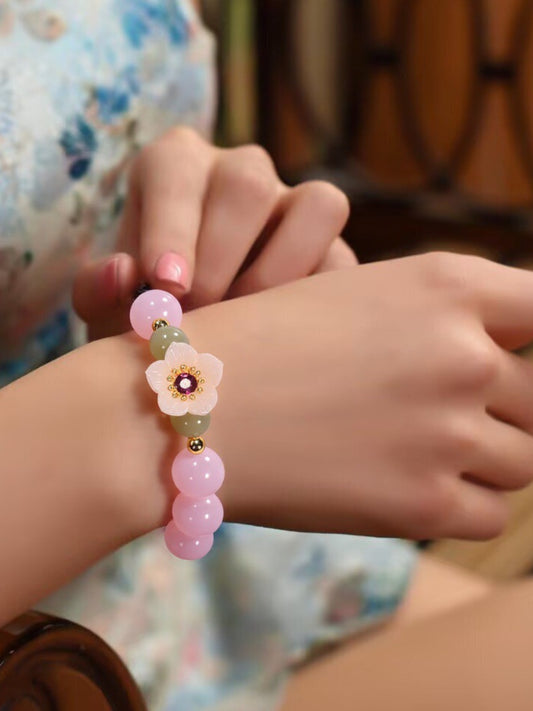 Natürliches Rosenquarz Armband | Liebesenergie-Aktivierung | Romantikdesign