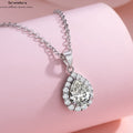 Silber Blue Saphir Anhänger | Koreanischer Trend | 925 Rhodium | Elegantes Collier