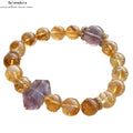 Natürlicher Gelber Turmquarz Amethyst Doppelspitzer Energie Armband