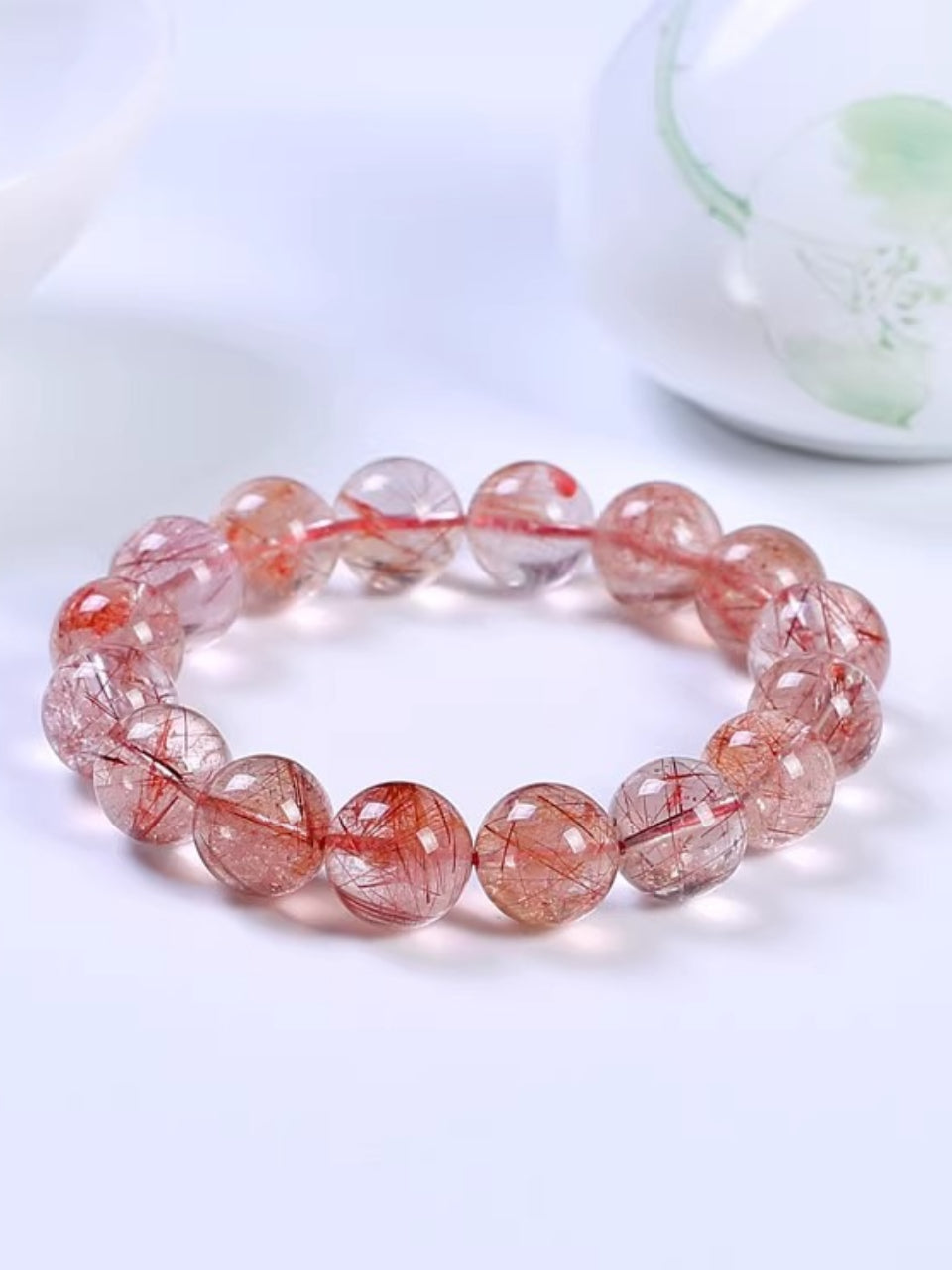 Natürliches Rutilquarz Armband Wohlstand & Wandel | SeleneAura Energie Schmuck