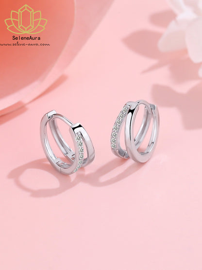 Sterling Silber Zirkonia Ohrringe – Minimalistisch & Elegant