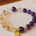 Natürliches Citrin & Amethyst Armband｜Reichtumsschmuck｜Handgefertigtes Damenarmband