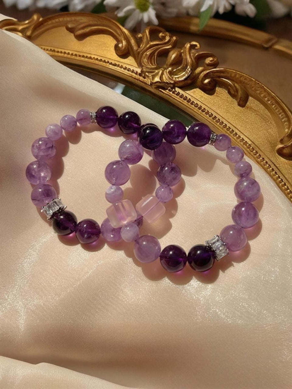 Jahr des Drachen Armbänder Naturkristall Amethyst Armbänder [SeleneAura Jewels]