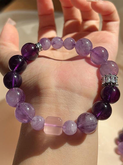 Jahr des Drachen Armbänder Naturkristall Amethyst Armbänder [SeleneAura Jewels]