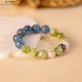 Xiuyan-Trauben Milchschaum Armband | Vintage Aquamarin Jahresenergie | Schneequarz & Nan Hong