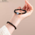 Obsidian Armband "Ozeanbalance" | Handgefertigt  Schutzstein | Wasserenergie