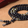 Schutz & Manifestation: 108er Obsidian Armband mit Tigerauge Mantra-Perlen