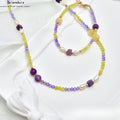 Mondgöttin Armband & Halskette Set: Süßwasserperlen, Zirkonia, Citrin & Amethys
