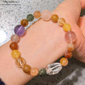 Multikristall-Armband mit Regenbogen-Rutilquarz – Handmade Energiebalance