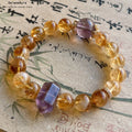 Natürlicher Gelber Turmquarz Amethyst Doppelspitzer Energie Armband