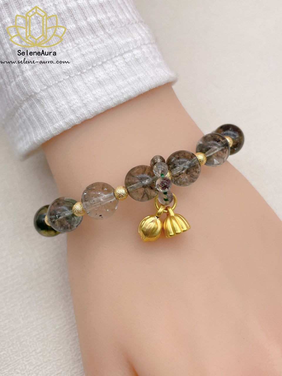 Grüner Phantomquarz Armband | Minimalistische Perlen | Wohlstand & Karriere | Handgefertigt