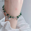 Grüner Phantom Quarz Armband mit 925 Silber Glöckchen