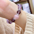 Amethyst & Rosenquarz Doppelstein Armband | Liebesenergie & innere Harmonie | Handgefertigt