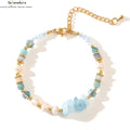 Meerjungfrau-Aura Armband & Halskette: Aquamarin, Blaue Kristalle, Barockperlen