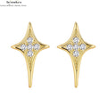 S925 Sterling Silber Meteor Ohrringe – Minimalistisches Kreuz & Stern-Design