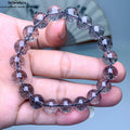Schwarzer Super 7 Kristall Armband｜Schillernder Glimmer Heilstein｜7-Mineralien Energie Schmuck