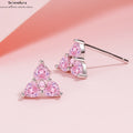 SeleneAura Mini-Dreieck Ohrstecker mit Rosa Quarz | Zart & Energiegeladen
