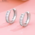 S925 Sterling Silber Würfel & Kreis Ohrclips | Schimmernder Zirkonia | Süß-Cooler Stil