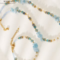 Meerjungfrau-Aura Armband & Halskette: Aquamarin, Blaue Kristalle, Barockperlen