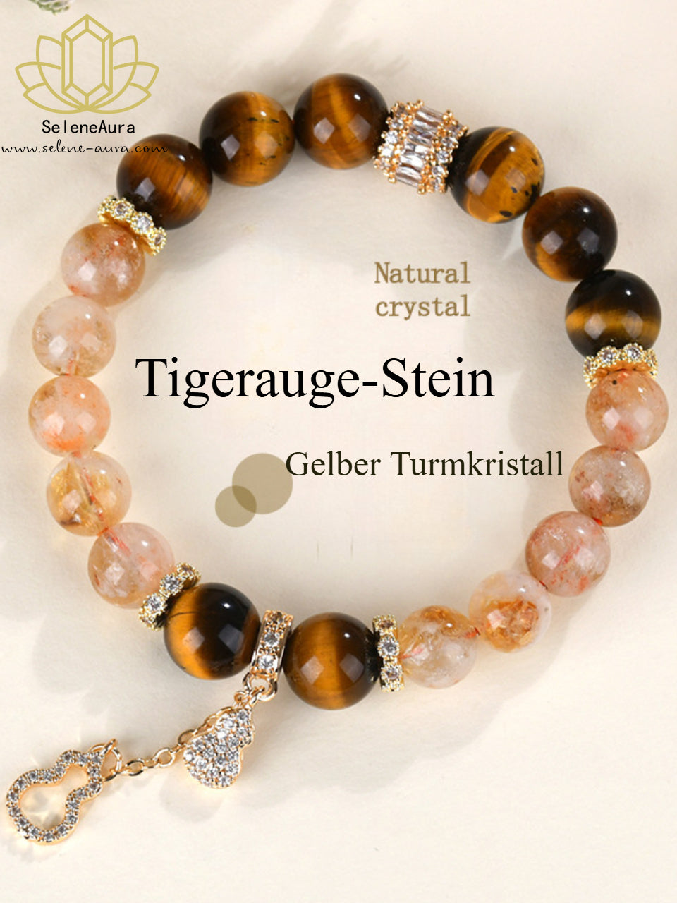 Natürliches Tigerauge Armband | Gelbe Pagodenkristall-Ketten | Heilkristalle