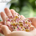 Buntes Turmalin & Perlen Ring Set  | S925 Goldplattiert |  Kristallring
