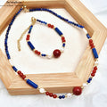 Sommer Edition｜Lapislazuli+Achat+Perlen Konvertierbar｜Energie Schmuck