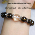 Natürliches Rauchquarz & Bergkristall Armband | Marbled Color Energie | Rechtshand Reinigung