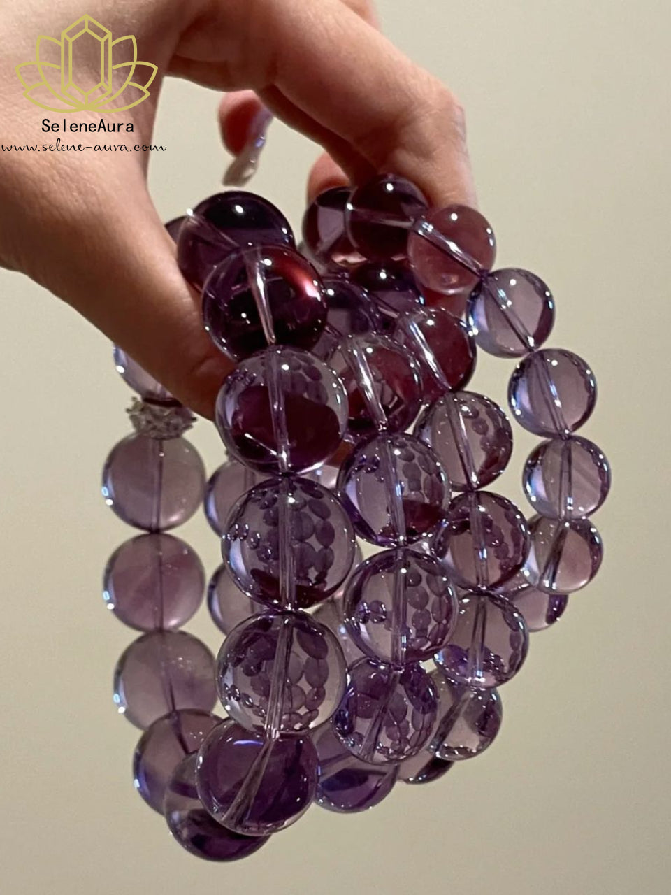 Natürliches Amethyst-Armband "Neun-Purpur-Feuer-Energie" | 12mm Handgefertigt | Exklusives Design