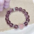 Amethyst & Rosenquarz Doppelstein Armband | Liebesenergie & innere Harmonie | Handgefertigt