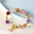 Multischatz Edelstein-Armband | Glücks-Pixiu & Rosenquarz | 11 Energie-Kristalle | Unikat Design