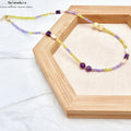 Mondgöttin Armband & Halskette Set: Süßwasserperlen, Zirkonia, Citrin & Amethys